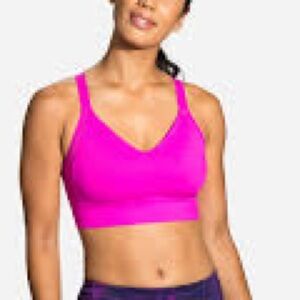 Brooks Dare Crossback Run Sports Bra Pink High Impact Running Bra 38C/D